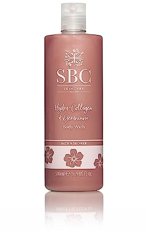 SBC Skincare Hydra-Collagen & Geranium Body Wash 500ml - Indulgent Collagen Bubble Bath or Shower Gel