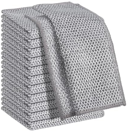 Invalidism 15PCS Double Sided Wire Dishwashing Rags Fiber Rag Reusable Kitchen Cleaning Wire Dish Towels Dish Cloths, Multifunctional Wire Cleaning Cloths Dishwashing Cloths for Kitchen, ZHGC018802