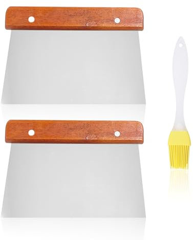 2 Raschietti Per Pasta, 1 Pennello In Silicone, Spatola Da Cucina, Raschietto Per Pasta Con Manico In Legno, Coltello Da Cucina, Strumento Per Tagliare La Pasta