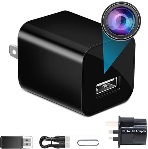 Dragonranee dold kamera USB-laddare, mini spionkamera, minikamelladdare, 1080p full HD rörelsedetektion, övervakningskamera – inomhussäkerhet, kamera för hem och kontor inget ljud