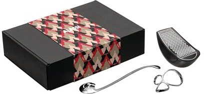 Alessi, Alessi & Pasta MMI31SET - Set compuesto por catador de pasta, dispensador de espaguetis y rallador, en acero inoxidable 18/10 y resina termoplástica, multicolor