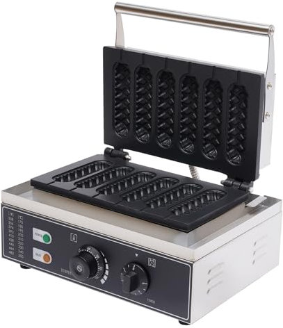 Hot Dog Maker 1500 W in acciaio inox Hot Dog Macchina scalda salsicce gregge con 6 griglie, 50-300 ℃, regolazione della temperatura del cane caldo, per panetterie, ristoranti, mense, ecc