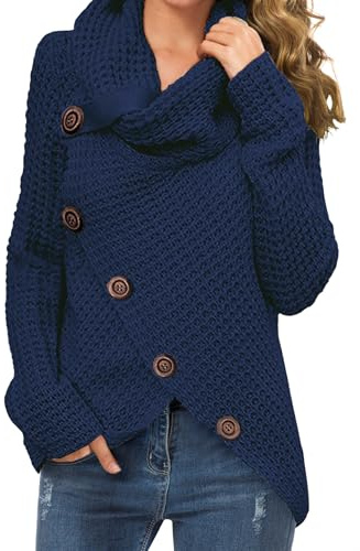 GRECERELLE Women's Chunky Knit Jumpers Winter Warm Sherpa Fleece Fuzzy Fluffy Tops Ladies Casual Crew Neck Tunic Sweaters Autumn Spring Warm Soft Pullover for Women UK