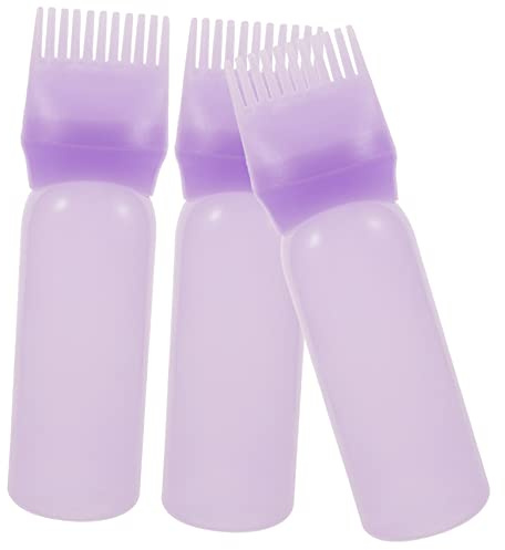 Homoyoyo Lot De 3 Flacons Applicateurs à Peigne à Racines Violet 100 Ml Pour Coloration Et Huilage Des Cheveux, Bouteille De Racine Pratique Pour Usage Professionnel Et Domestique