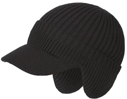 ZEMINRI Bonnet Homme Femme Hiver Chapeau Bonnet avec Visière Cache-Oreilles