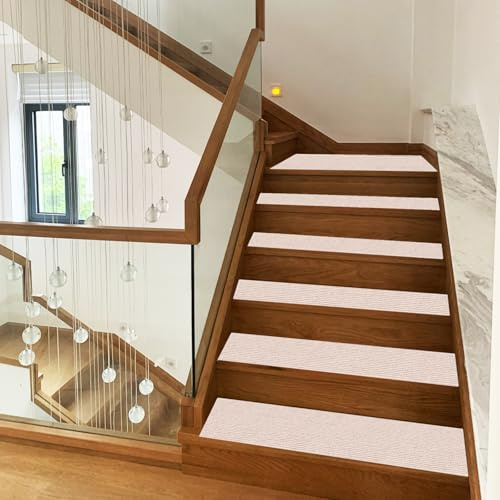 ZXIAOHUI Alfombras para Escaleras 29 x 98 cm 100% Poliéster, Dorso TPE, Antideslizante Amortigua Sonidos, Recortables y Reutilizables, 5 X Alfombrillas para Escaleras Antideslizantes, B