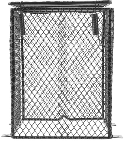 BETOOKY Cubierta de Malla Protectora para Lámpara de Calor de Reptiles y Aves, Accesorio Anti-escaldaduras para Jaulas y Terrarios, Diseño Cuadrado Resistente para Tortugas y Pequeños
