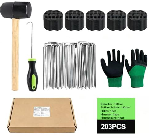 Grapas Cesped Artificial 100, Piquetas Malla Antihierbas Jardin, 150x3mm