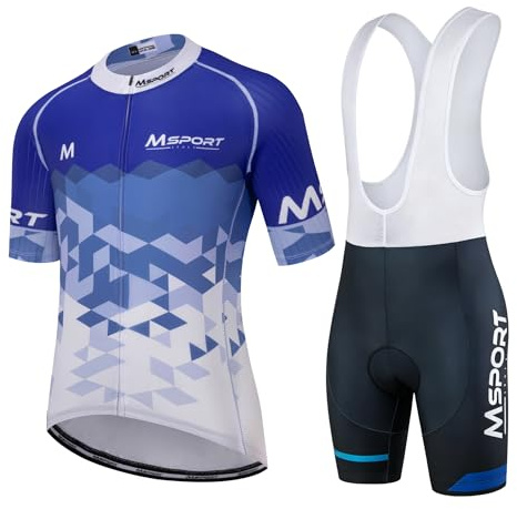 SIDE BIKE Conjunto de Ciclismo Completo – Maillot + Culotte con Pantalones Cortos con Acolchado de Gel 5D - A012 L