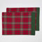 HOMESCAPES 2er-Set Karierte Platzsets Edward Tartan 30x45 cm, rot-grüne Tischsets aus Baumwolle, Schottenkaro Stoff-Platzdeckchen waschbar