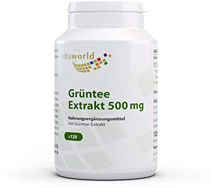 vitaworld Grüntee Extrakt 500mg, 225 mg EGCG je Kapsel 50% Polyphenole, 120 Kapseln