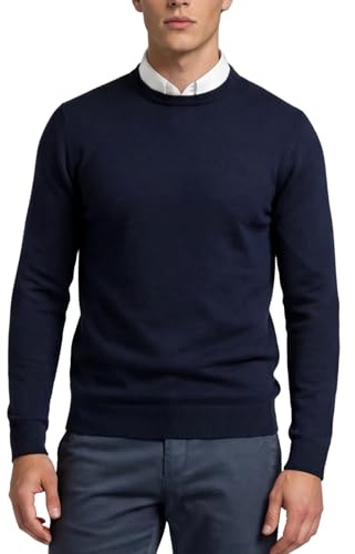 Xact Pull à col Rond en Coton pour Homme (Dark Navy) M