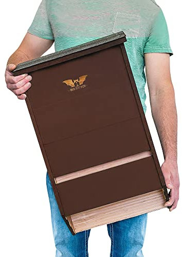 WildYard Bat House - Brown, 3-Chamber, Up to 200 Bats - Outdoor House Kit with Pole Mount, Pole Kit & Wall Mount - Three-Chamber Boxes for Outside