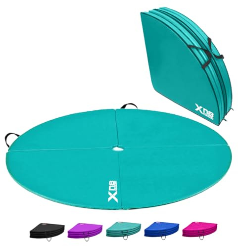 Xn8 Dance Pole Mat - 152cm Diameter, 5cm Thick Shock-Absorbing Gymnastic, Yoga, and Fitness Crash Mat for Safe Dancing, Exercise, and Home Workouts (Turquoise)