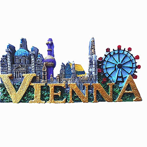 Calamita da frigorifero 3D, Vienna, Austria, idea regalo, collezione di souvenir, decorazione per casa e cucina, calamita magnetica per frigorifero, Vienna, Austria