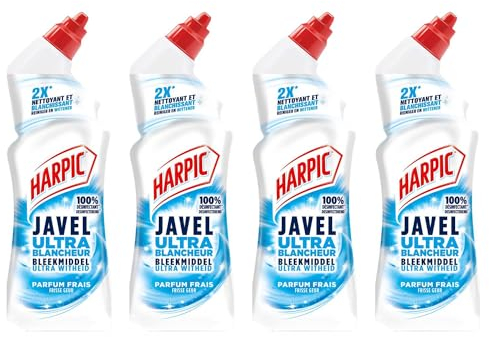 Harpic Lot de 4 Gels WC Javel Ultra Blancheur - 750 ml