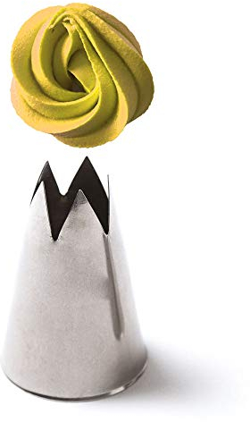 Cornetto Beccuccio grande F5 - per ZEPPOLA di SAN GIUSEPPE - STELLA per per Sac à Poche - in acciaio inox - ideale per decorare o fare rifiniture con panna, ghiaccia ecc.