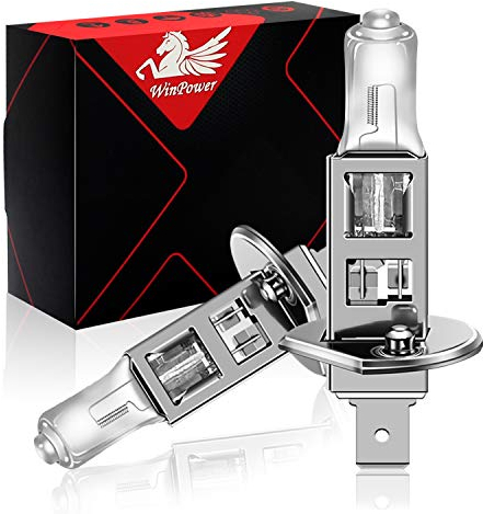 WinPower H1 55W 12V Faros delanteros de coche Bombillas halógenas 3000K Amarillo Lámpara de luz antiniebla súper brillante, 2 piezas