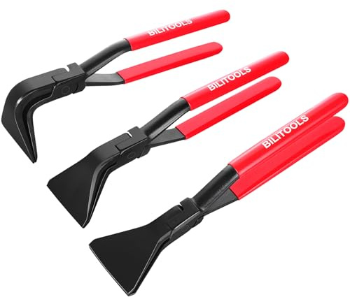 BILITOOLS 3-Piece Hand Seamer Sheet Metal Tools, Sheet Metal Bending Pliers Set Straight, 45° & 90° Bending Tool Comfort with Grip Handle
