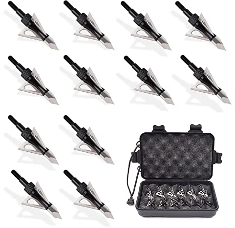 NIKA ARCHERY 12 Stück 100 Körnern Pfeilspitzen Jagdspitzen für Armbrust Jagd Pfeile mit Aufbewahrungsbox Armbrüste Compound Bögen Pfeil Tipps für Targeting üben Jagd
