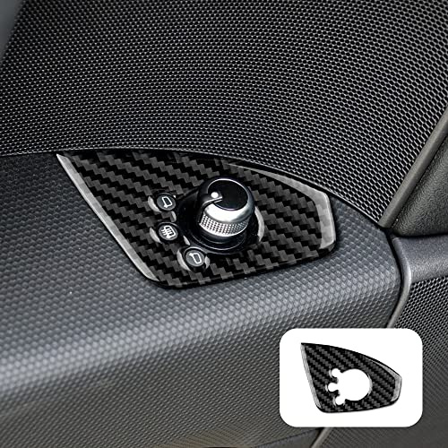 KUNGKIC Cache pour bouton de réglage du rétroviseur - Autocollant intérieur en fibre de carbone - Compatible avec TT MK2 2007-2014 - Accessoire (style A noir)