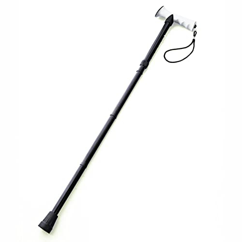 Gehstock Faltbar Aluminium Höhenverstellbar 83-93 cm Gehstütze Schwarz Spazierstock Gehhilfe mit Gelgriff Wanderstock