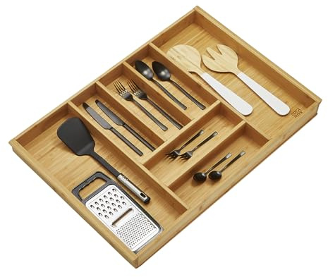 ORGA-BOX BAMBÙ portaposate a 7 scomparti per cassetti da cucina Wellmann e Alno in armadio da 80 cm