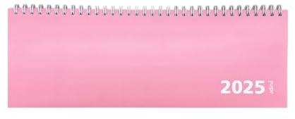 Adina Tischquerkalender 1 Woche auf 2 Seiten Kartondeckel Schreibtischkalender Tischkalender 30x10cm (pink, 2025)