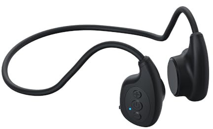 Winoneonly M7 Wireless Bone Conduction Headphones – Bluetooth 5.4, Open-Ear Sport Headphones for Running/Gym/Leisure Time, 12H Playtime, IP55 Waterproof, Lightweight and Flexible, UK Stock (Black)