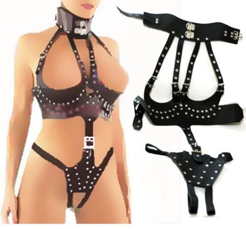YILUQIFLY Body Harness Full for Women Garter Bondage Belts Set Strappy Adjust Bondage Chest Harness Cage Bra Punk Art BDSM (M)