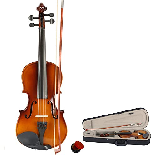 3/4 Violin, Acoustic Violin Set with Violins Case, Bow, Rosin, Violins for Beginners, Students, Kids 9-11 Years Old (Natural)