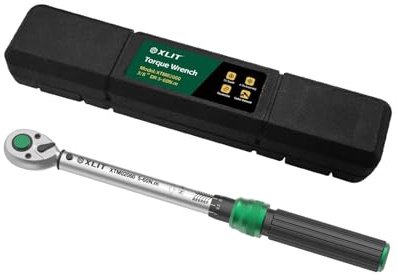 XLIT Llave dinamométrica 3/8 pulgadas, 5-60 Nm ±3% de precisión – Ratilla de 72 dientes de acero cromo-vanadio con caja de almacenamiento para automóvil, motocicleta, bicicleta, mantenimiento de