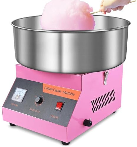 Sockervaddsmaskin, 1000W Sockervaddsmaskin För Kommersiellt Bruk Med Skål I Rostfritt Stål, Sockerskopa, Rosa Sockervaddsmaskiner För Barn, Hem, Födelsedagar, Fester, Festivaler, Karnevaler