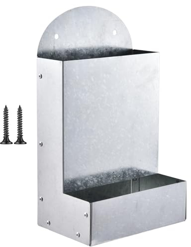 Chicken Coop Grit Feeder – Heavy Duty Portable Metal Feeder, Farm Poultry Accessory | Automatic Feeding Dispenser for Chickens Ducks Outdoor Yard, Large Capacity Container for Coop and Chick Supply