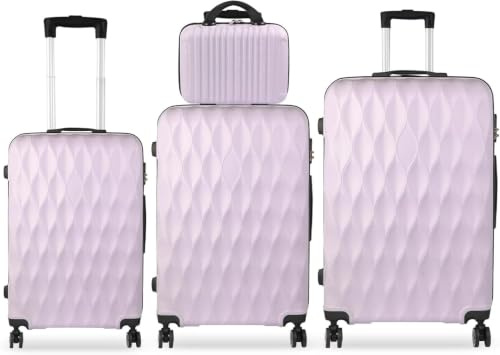 Lishetimig Luggage Sets 4 Piece Travel Suitcase Set with ABS Hard Shell Luggage, Secure TSA Lock with 360° Spinner Wheels, 14 20 24 28 Case-Airline Approved (Purple)