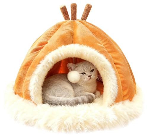 Hitburu Casa De Invierno para Gatos | para Mascotas con De Bola - Casa De Mascotas De Invierno Tienda Gatos Y Perros,para Razas Pequeñas Medianas Y Grandes Sala Dormitorio Y Garaje Jugando