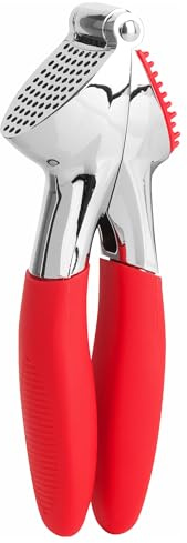 Trudeau Garlic Press - Effortless Garlic Crusher with Built-In Cleaning Aid, Large Garlic Chamber, Comfortable Ergonomic Handle, BPA-Free & Dishwasher-Safe - Quick and Easy Meal Preparation