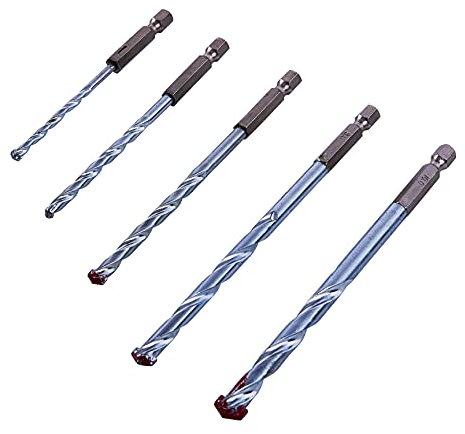 Amtech F1730 5 Piece hex shank masonry drill bit set