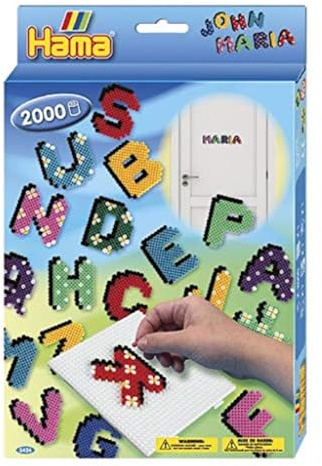 Hama Fuse Beads, Alphabet Activity Box, Multicolor, 2000 Beads & Pegboard Set, Arts & Crafts Toys for Kids Ages 5+