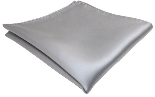 TigerTie Designer Einstecktuch in grau hellgrau silber einfarbig uni