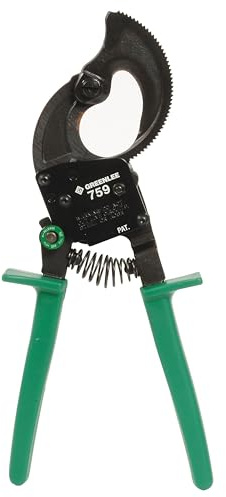 Greenlee 759 10-1/2 Compact Ratchet Cable Cutter for Copper, Aluminum, and Communications Cable