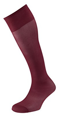 EJECUTIVO - Calcetines vestir extra largos y antipresión, 98% poliamida, 2% elastano, sin costuras, transpirables. Color granate, talla única, pack de 6 pares.