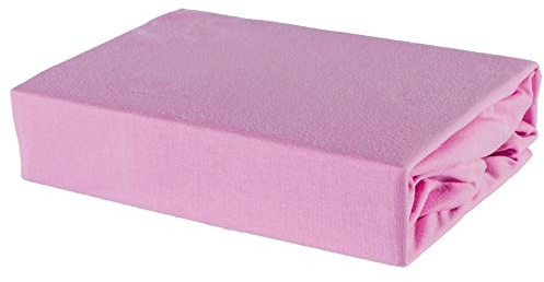 Soft Dream Spannbettlaken 90x160 cm Rosa - 100% gekämmte Baumwolle Jersey - Premium Qualität - Spannbetttuch für Kinderbett Juniorbett - OekoTex Zertifiziert - Made in EU - 90x160cm Rosa