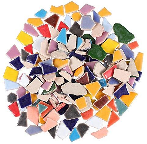EXCEART 200G di Ceramica Mosaico di Piastrelle di Mosaico in Ceramica Pezzi Chip Piastrelle in Pezzi Smaltate per' Artigianato Fai da Te di Pietra