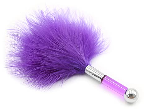 Sexy Feather Flirting Tool Flirting Feather Acrylic Iron Beads Funny Feather Color Box Package Color Wool-Purple