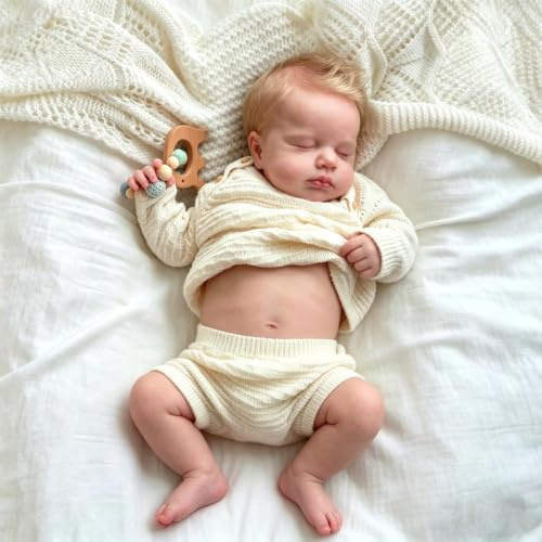 Zero Pam Bebe Reborn Vinilo Cuerpo Completo con Los Ojos Cerrados-50 CM Muñecas Bebé Reborn Niño Realista,Bebe Que Parece Real Bebé De Vinilo Cuerpo Completo para Niñas De 3 Años