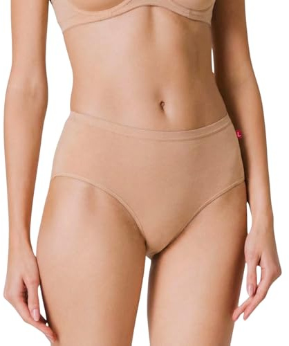 Liabel - (Pacco da 3 e da 6) Mutande da Donna in Cotone Vita Alta Maxi Slip Donna Cotone Nero o Bianche Nudo Culotte da Donna JM25