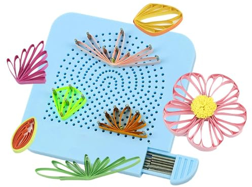 Quilling-mallar – 10,5 x 10,5 x 0,8 cm stor pappersrullskiva, handgjort gör-det-själv-quilling-set med förvaringslåda för 20 barr | pysselverktyg för scrapbooking, gratulationskort, konstprojekt