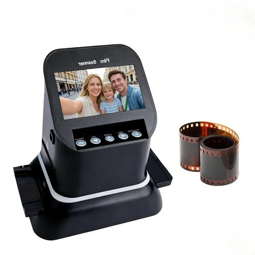 Digital Film Scanner for 135 126 127 Negatives Slides High Res Photo Converter with 1080P LCD 5 Sizes 120 Film Support Edit Preview Features