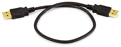 Monoprice USB 2.0 Cable - USB Type-A Male to USB Type-A Male, Gold Plated, 480 Mbps, 28/24AWG, 1.5 Feet, Black